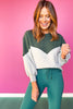 SSYS Myla Colorblock Sweatshirt In Washed Hunter