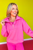 SSYS Ainsley Cropped Air Pullover In Bubblegum Pink