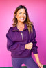 SSYS Ainsley Cropped Air Pullover In Dark Purple