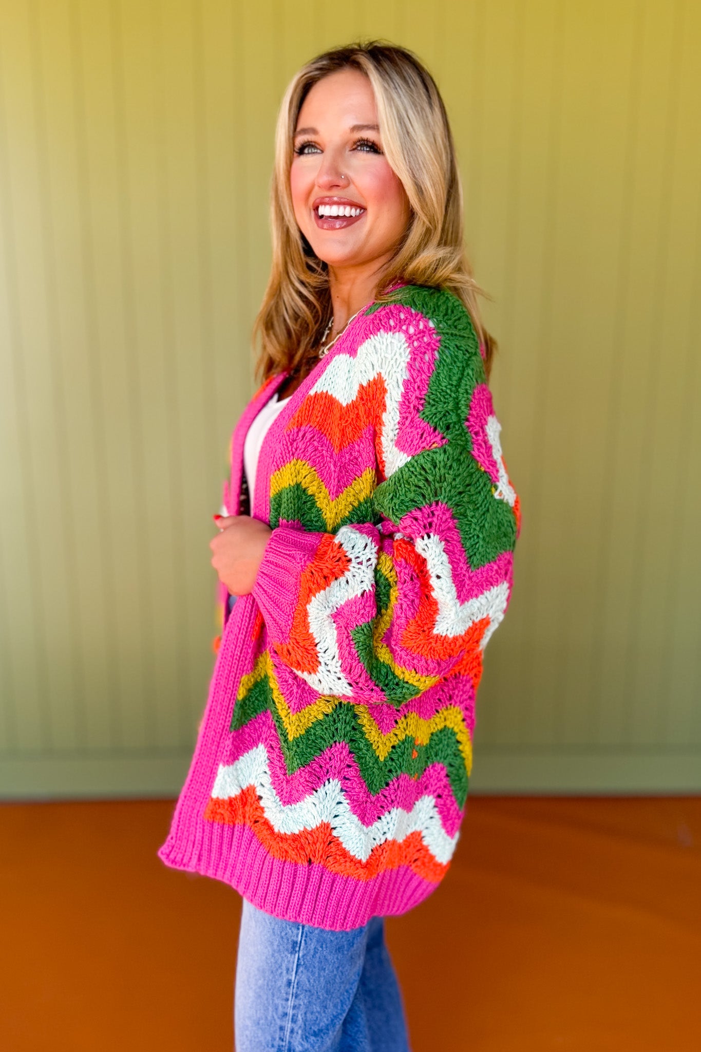  Pink Multi Stripe Knit Drop Shoulder Cardigan, must have sweater, must have style, fall style, fall fashion, elevated style, elevated sweater, mom style, shop style your senses by mallory fitzsimmons, ssys by mallory fitzsimmons