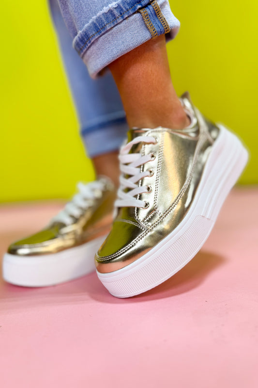 Gold Platform Sneakers