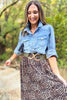 SSYS Regina Denim Pearl Button Long Sleeve Top