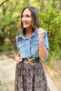 SSYS Regina Denim Pearl Button Long Sleeve Top
