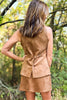 SSYS Demi Suede Slit Skort In Tan
