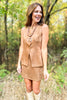 SSYS Demi Suede Slit Skort In Tan