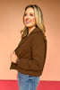 Brown Button Front Epaulet Jacket *FINAL SALE*