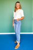 Mica High Rise Barrel Detail Cuffed Hem Jeans