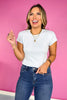 SSYS Light Blue Ribbed Short Sleeve Tee Shirt