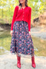SSYS Ember Mesh Tulle Midi Skirt In Dark Floral