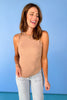 Taupe Ribbed Reverse Seam Detail Sleeveless Tank Top, causal, pairing piece, comfortable, spring top, summer top, ssys by mallory fitzsimmons