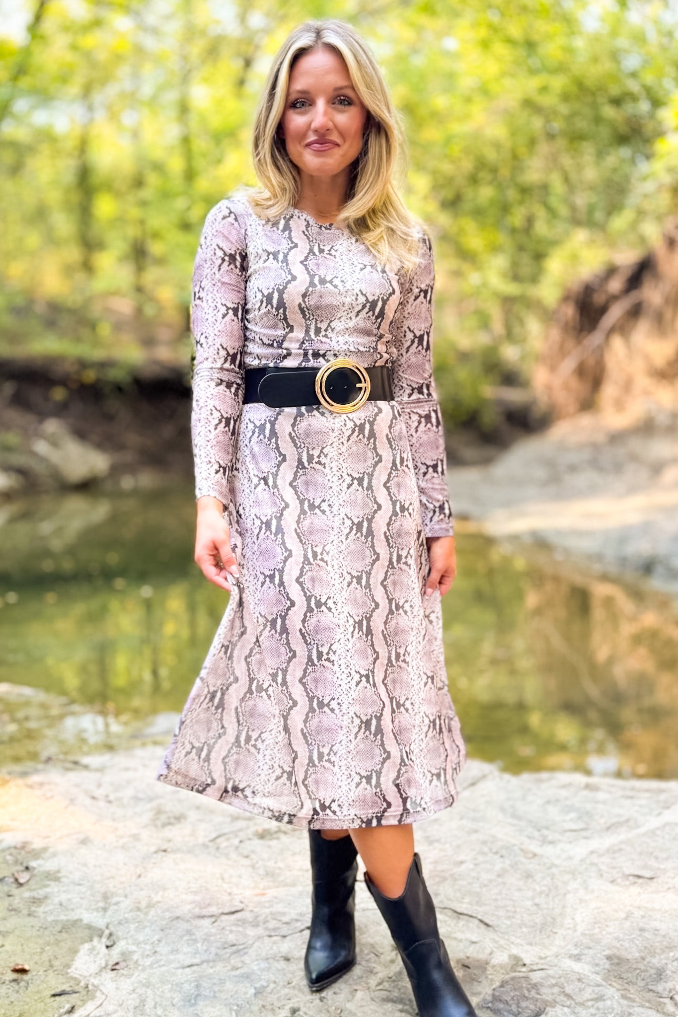 SSYS Brynn Mesh Midi Dress In Animal Scales