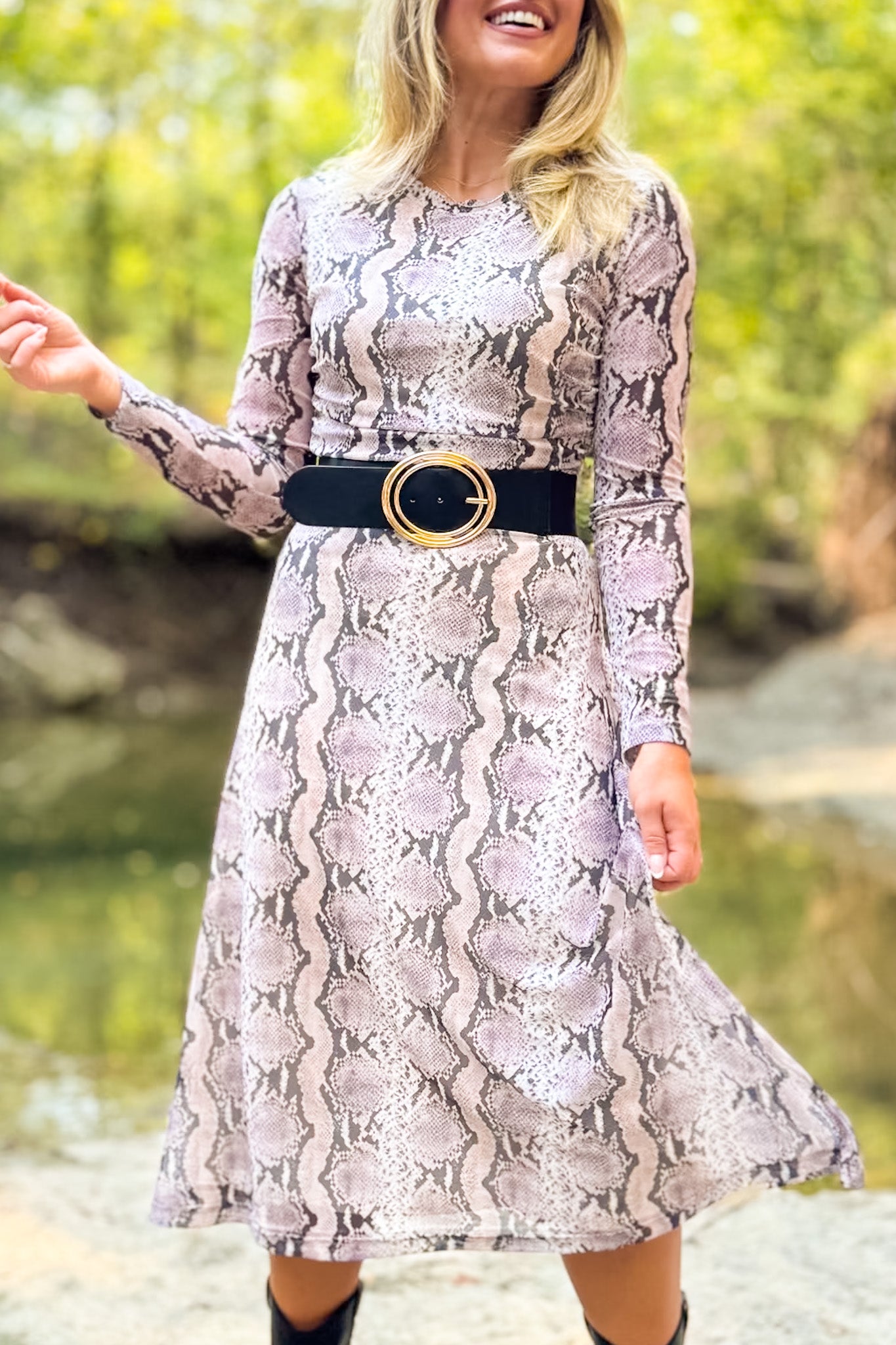 SSYS Brynn Mesh Midi Dress In Animal Scales