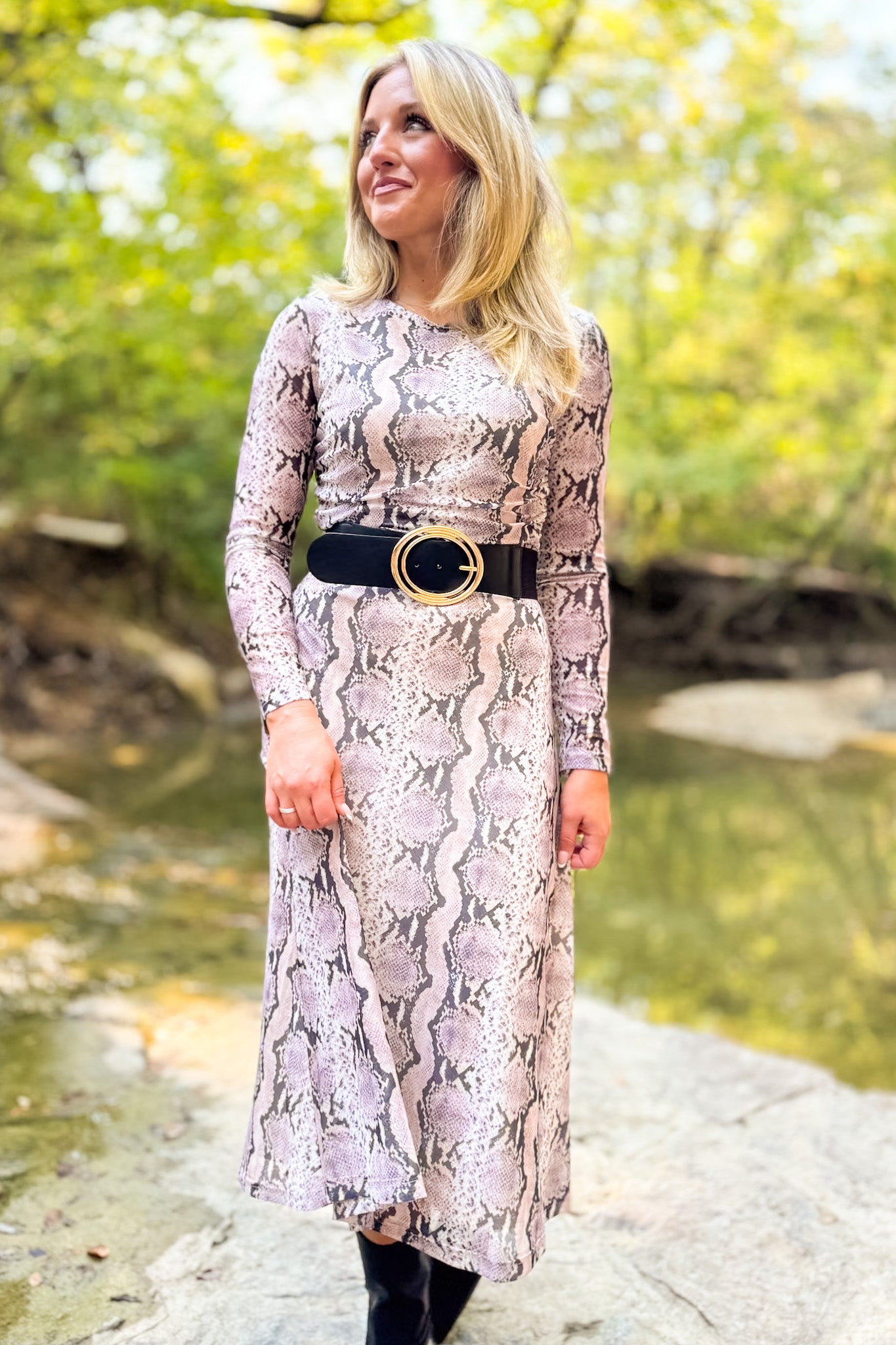 SSYS Brynn Mesh Midi Dress In Animal Scales