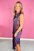 SSYS Gwen Dress In Navy Geometric Floral