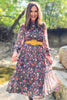 SSYS Danielle Printed Sheer Sleeve Dress In Floral