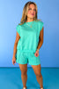 Mint French Terry Sleeveless Top Short Set *FINAL SALE*, pockets, lounge wear, everyday wear, versatile, comfortable, ssys by mallory fitzsimmons