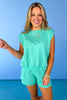 Mint French Terry Sleeveless Top Short Set *FINAL SALE*, pockets, lounge wear, everyday wear, versatile, comfortable, ssys by mallory fitzsimmons