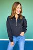 SSYS Tristan Cross Hatch Quilted Pullover In Black