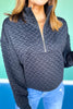 SSYS Tristan Cross Hatch Quilted Pullover In Black