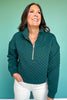 SSYS Tristan Cross Hatch Quilted Pullover In Teal