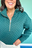 SSYS Tristan Cross Hatch Quilted Pullover In Teal