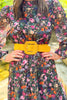 SSYS Danielle Printed Sheer Sleeve Dress In Floral