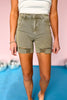 Olive Denim Pocket Cuffed Shorts *FINAL SALE*, spring bottom, summer bottom, ssys by mallory fitzsimmons