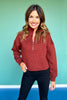SSYS Tristan Cross Hatch Quilted Pullover In Rust