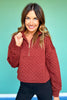 SSYS Tristan Cross Hatch Quilted Pullover In Rust