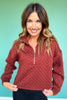SSYS Tristan Cross Hatch Quilted Pullover In Rust