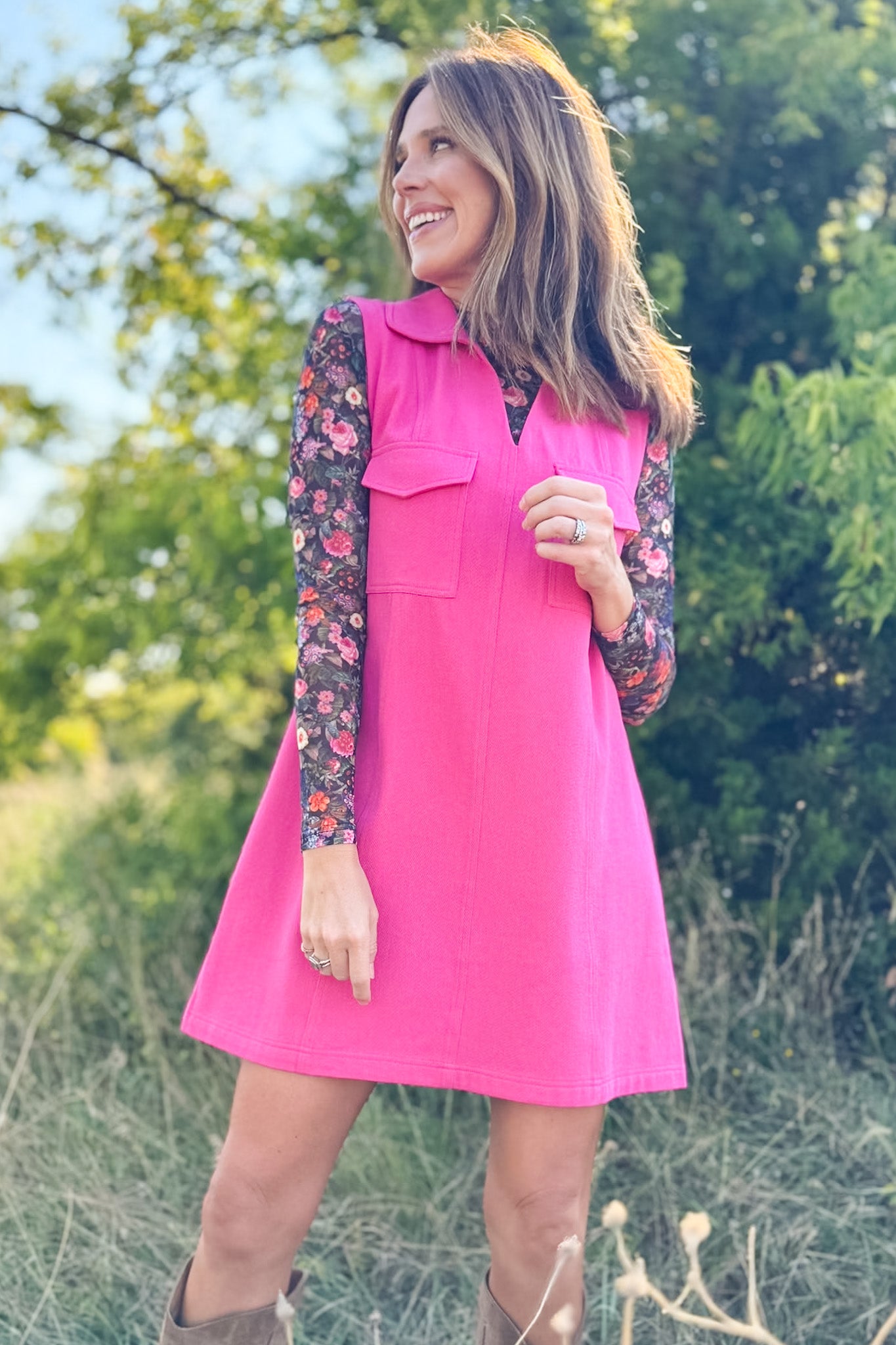 SSYS Parker Denim Dress In Pink
