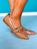 Beige Buckle Point Toe Ballet Flats
