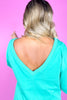 Green Knit Drop Shoulder Short Sleeve Romper *FINAL SALE*