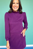 SSYS Faith Lattice Mock Neck Top Skort Set In Plum