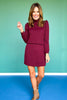 SSYS Faith Lattice Mock Neck Top Skort Set In Maroon