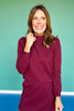 SSYS Faith Lattice Mock Neck Top Skort Set In Maroon