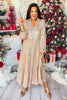  SSYS The Tinsley Long Sleeve Maxi Dress In Champagne Sequin, ssys holiday, ssys the label, sequin, ssys sequins, holiday outfit, must have holiday, christmas outfit, party outfit, elevated holiday, sparkly outfit, chic outfit,ssys by mallory fitzsimmons