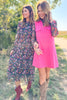 SSYS Danielle Printed Sheer Sleeve Dress In Floral