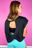 Black Woven Short Sleeve Top *FINAL SALE*