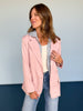 Pink blazer with hoodie insert, Blazer twofer, on trend blazer, chic trendy blazer top, workwear, streetwear, elevated basics, easy to wear later, on trend blazer, SSYS by mallory fitzsimons