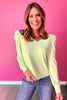 SSYS Sarah V Neck Long Puff Sleeve Top In Mint *FINAL SALE*