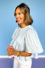 Blue Pleated Short Sleeve Top *FINAL SALE*