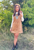 SSYS Marlene Button Down Suede Dress In Tan
