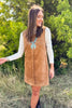 SSYS Marlene Button Down Suede Dress In Tan