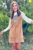 SSYS Marlene Button Down Suede Dress In Tan