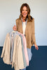 Pink blazer with hoodie insert, Blazer twofer, on trend blazer, chic trendy blazer top, workwear, streetwear, elevated basics, easy to wear later, on trend blazer, SSYS by mallory fitzsimons