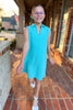 SSYS Kids Brynlee Crepe Collared Sleeveless Dress In Seafoam