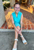 SSYS Kids Brynlee Crepe Collared Sleeveless Dress In Seafoam