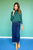 Vervet High Rise Cuffed Ankle Wide Jeans