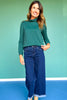 Vervet High Rise Cuffed Ankle Wide Jeans